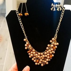 Anthropologie necklace and earrings